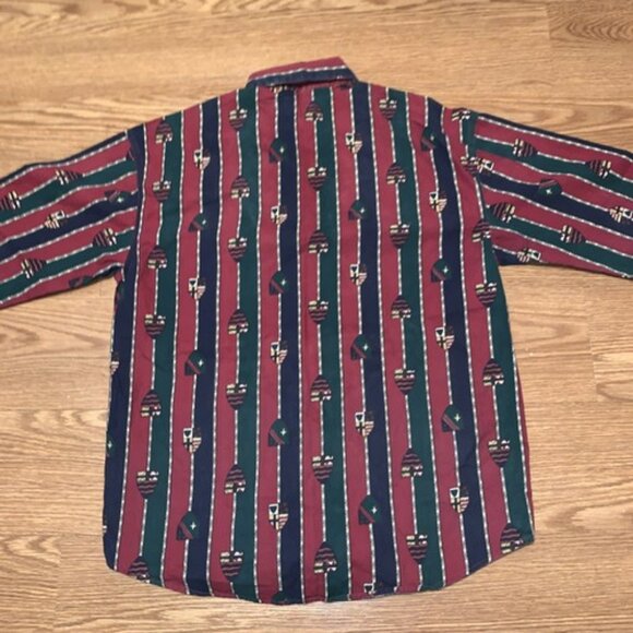 Red Rover Men’s Button Down Long Sleeve Shirt Red Green Size Small - Picture 9 of 9